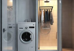 洗衣机与卫生间并排设计，空间利用新思路