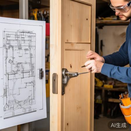 安装新锁,按图示操作