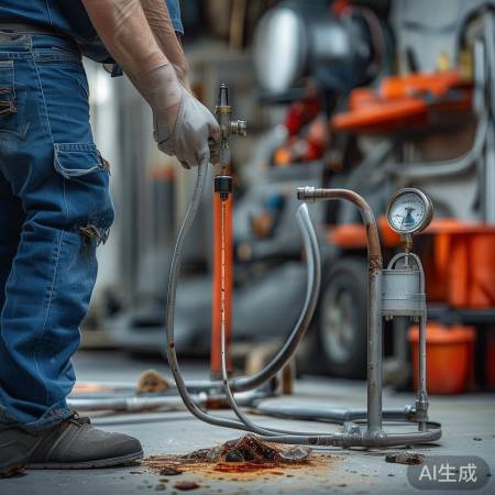 检查高压管,排除泄漏