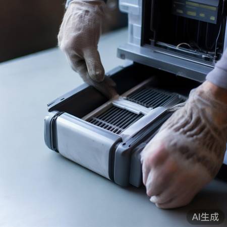 更换滤芯，卡扣固定