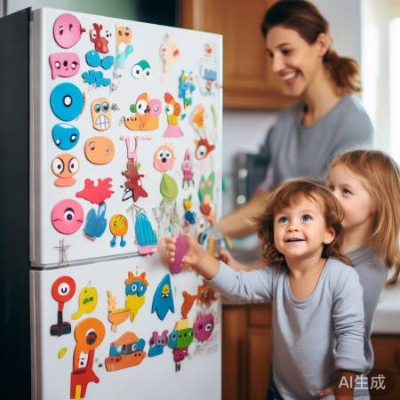 冰箱贴变玩具，亲子编故事