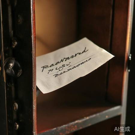 保险柜旁贴纸条记密码