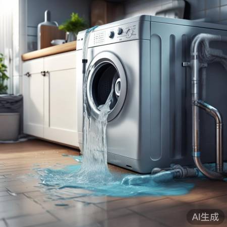 洗衣机水管连接不稳,易晃动移位