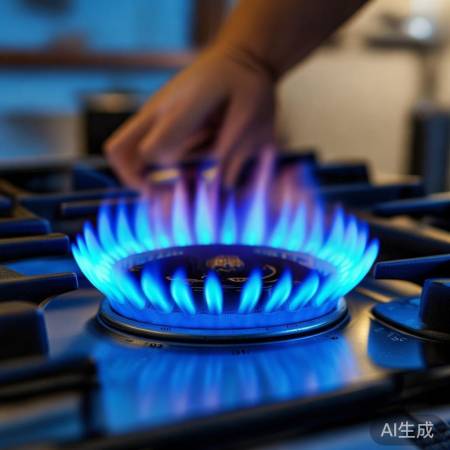 调节燃气灶，火焰变蓝