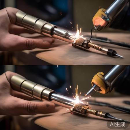 热电偶焊接，长短金属丝对接