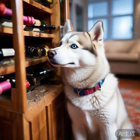 哈士奇邂逅红酒柜，笑料百出