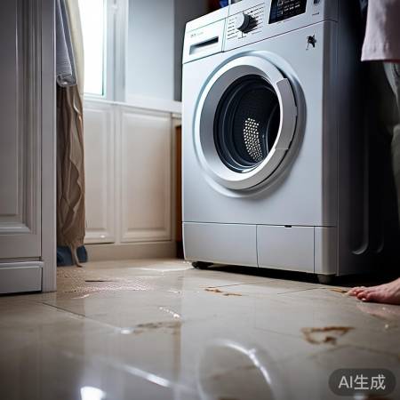 调整洗衣机位置防地板积水