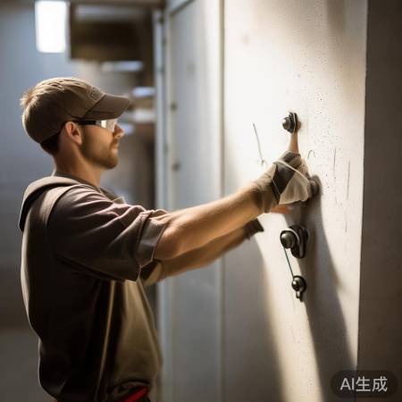 保险柜挂钩中间偏上标记