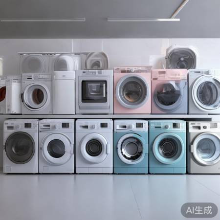 洗衣机外形多样,色彩丰富