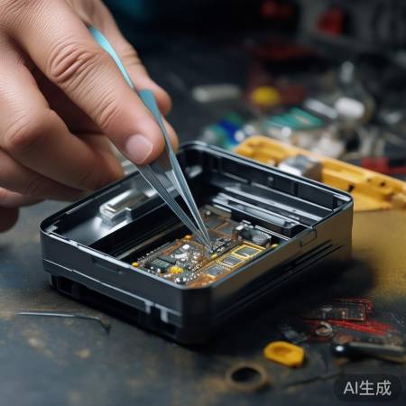 取出旧电池,注意正负极