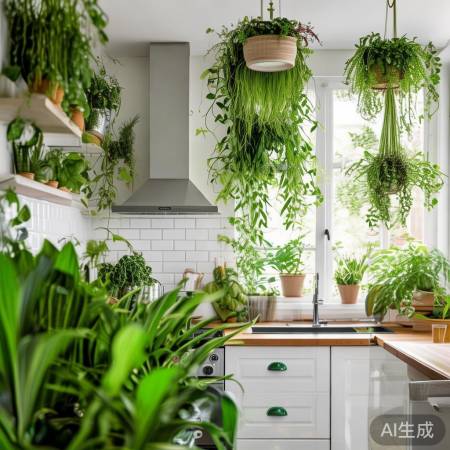 厨房绿植吸附油烟