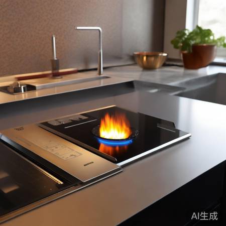 美的翻盖灶，简约炒菜佳