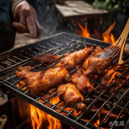 烤鸡翅,耐心不翻动