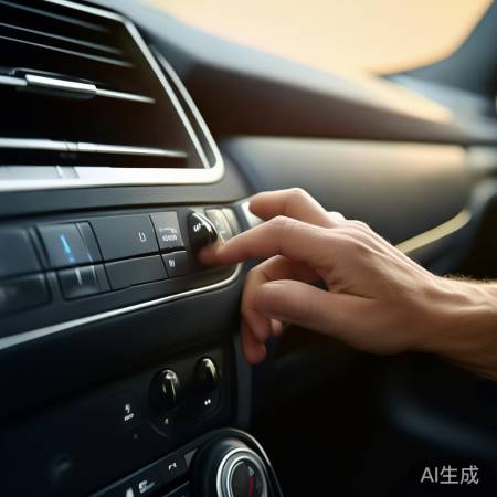 打开迈腾空调,按下AC标志