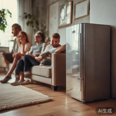 “沙发旁小冰箱,提升生活品质”