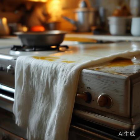 灶圈放抹布防油溅