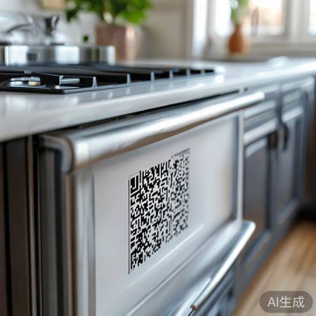 燃气灶侧面板藏二维码