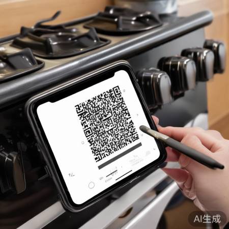 扫描燃气灶二维码，操作简单
