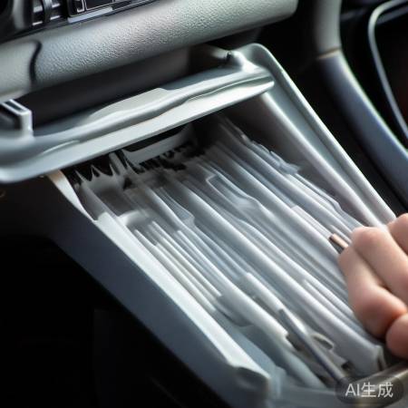 找到空调滤网,轻撬盖子