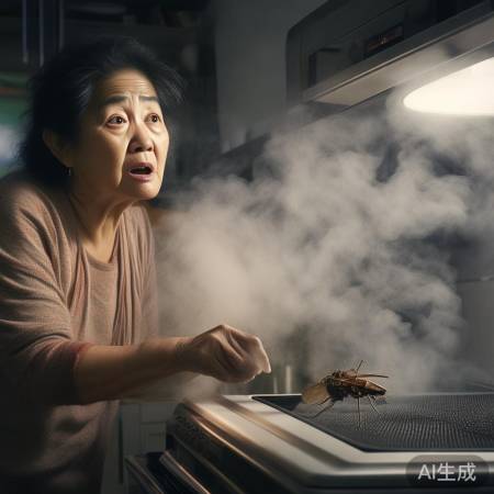 厨房油烟机里惊现苍蝇