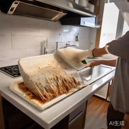 “油烟机油盒每周必清”