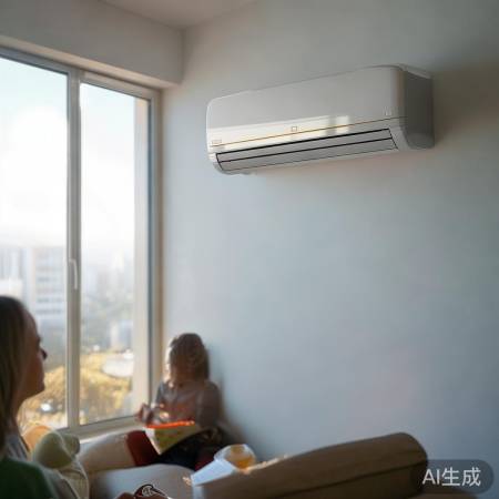“靠墙装空调,节能又舒适”