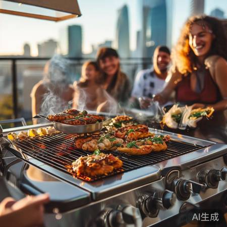 燃气灶双灶烧烤两用