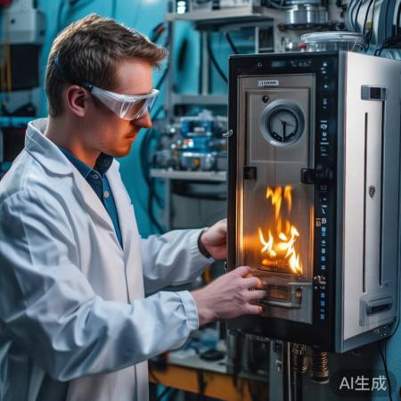 电壁挂炉调试，观察火焰温度