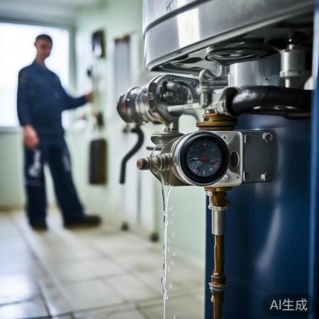 壁挂炉排水阀检查，压力恢复。