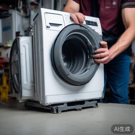 组装洗衣机，调整底座